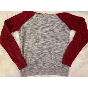 3/$15 Color block red and gray hoodie